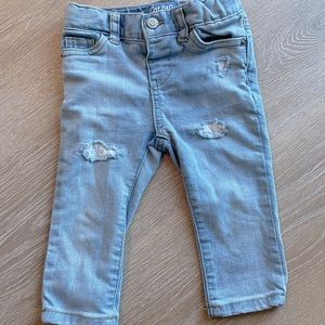 Cat & Jack skinny jeans with floral detail, 18 months.